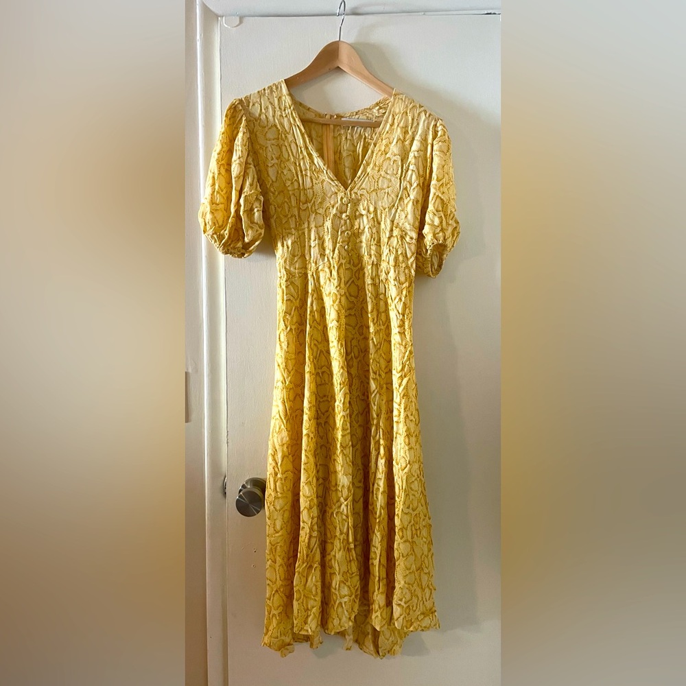 Faithfull the Brand Bellavista Midi Dress Women's Yellow Size XS